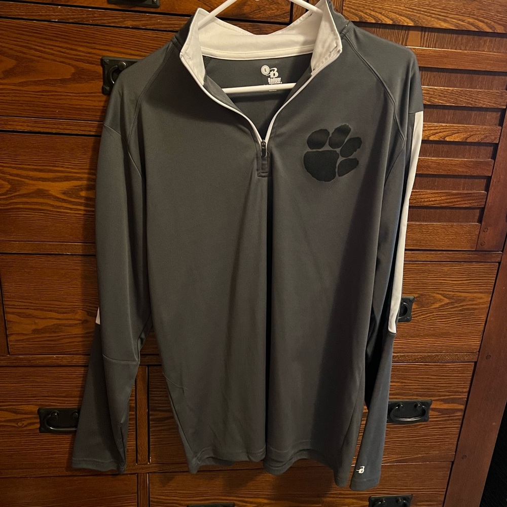 Grey paw print zip up